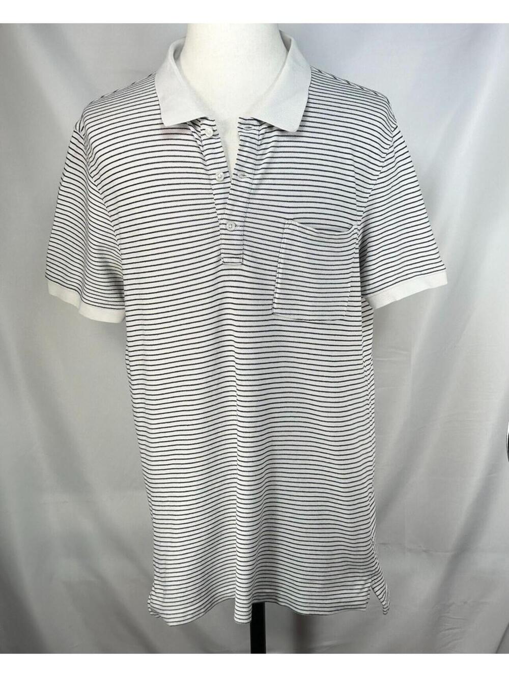 J Crew 1/4 Button Stretch Pique Polo Shirt White Mens XL